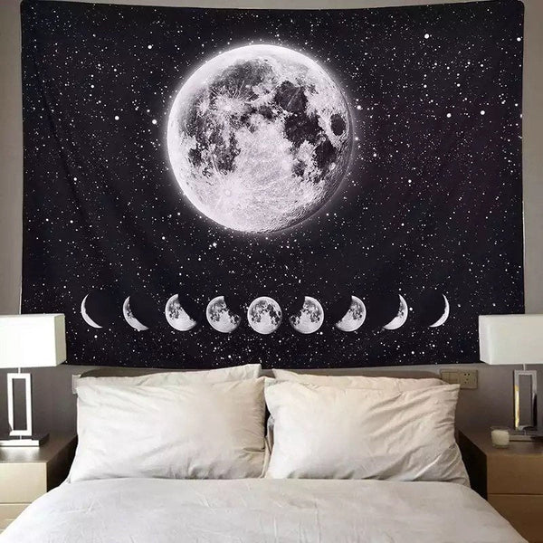 Moon and Galaxy Wall Tapestry