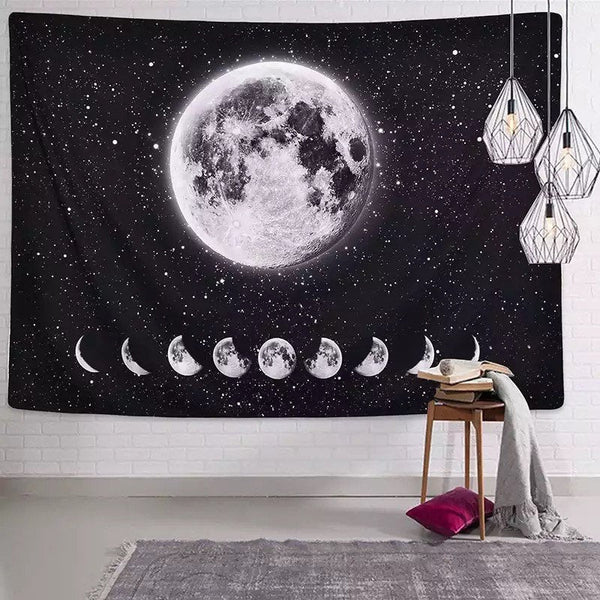 Moon and Galaxy Wall Tapestry