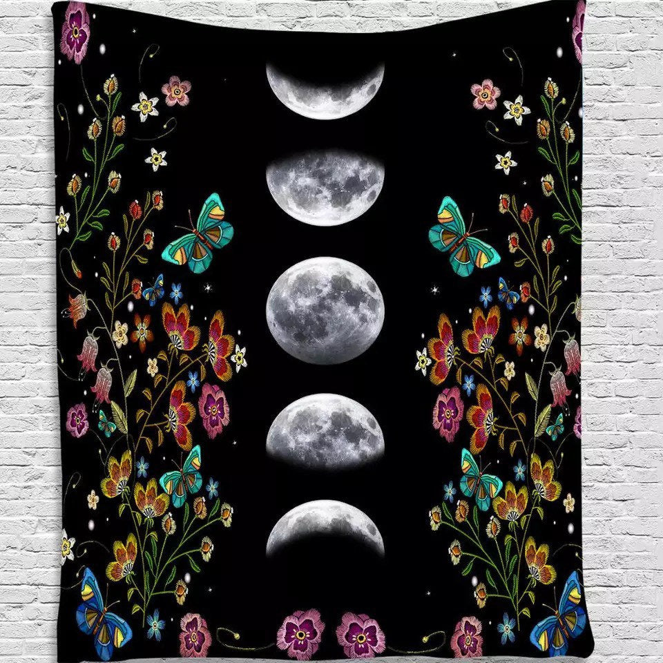 Butterfly Moon Phase Wall Tapestry