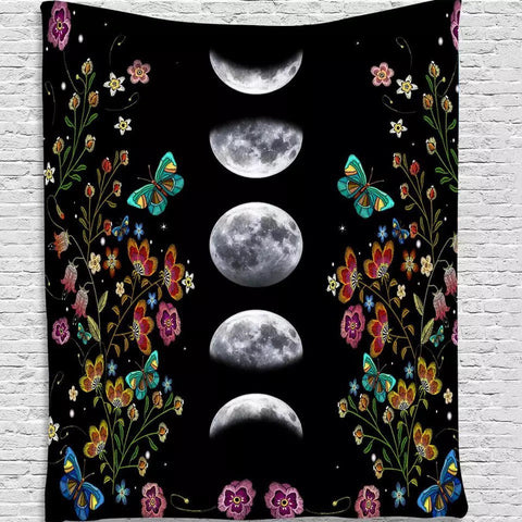 Butterfly Moon Phase Wall Tapestry