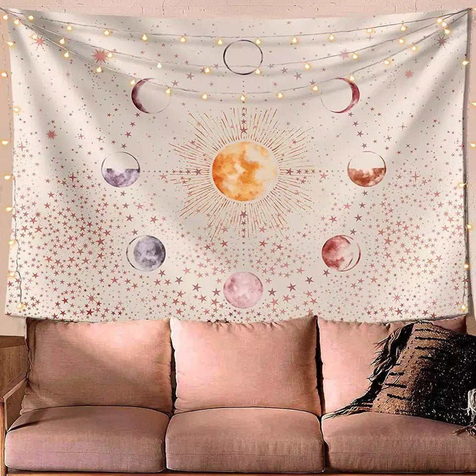 Moon and Star Wall Tapestry