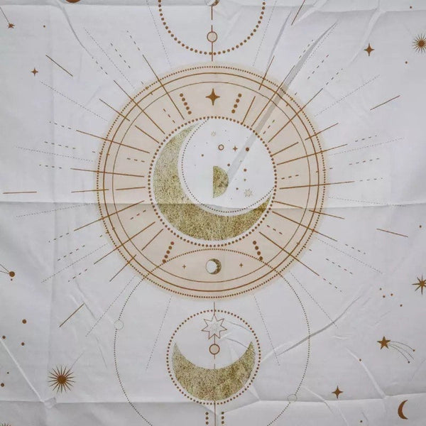 Moon Phase Wall Tapestry White
